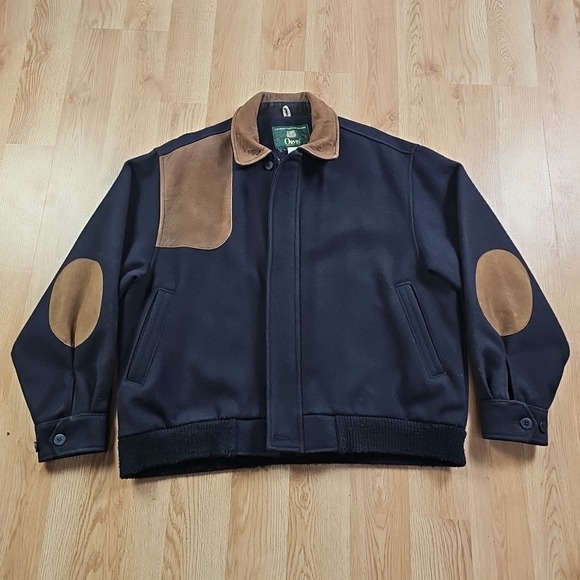 Vintage Orvis Jacket Mens Large Black Plaid‎ Lined Heavy Wool Zip Snap Coat - Picture 1 of 12